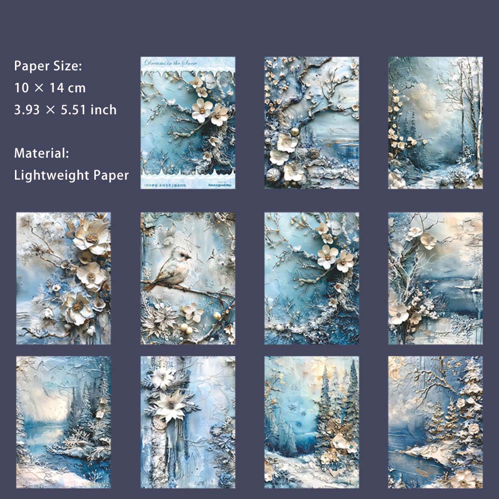 30 Sheets Winter Theme Scrapbook Paper XZMJ