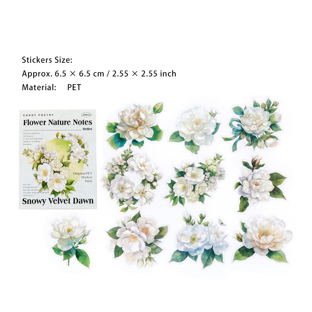 20 Pcs Flower PET Stickers HHZRSZ