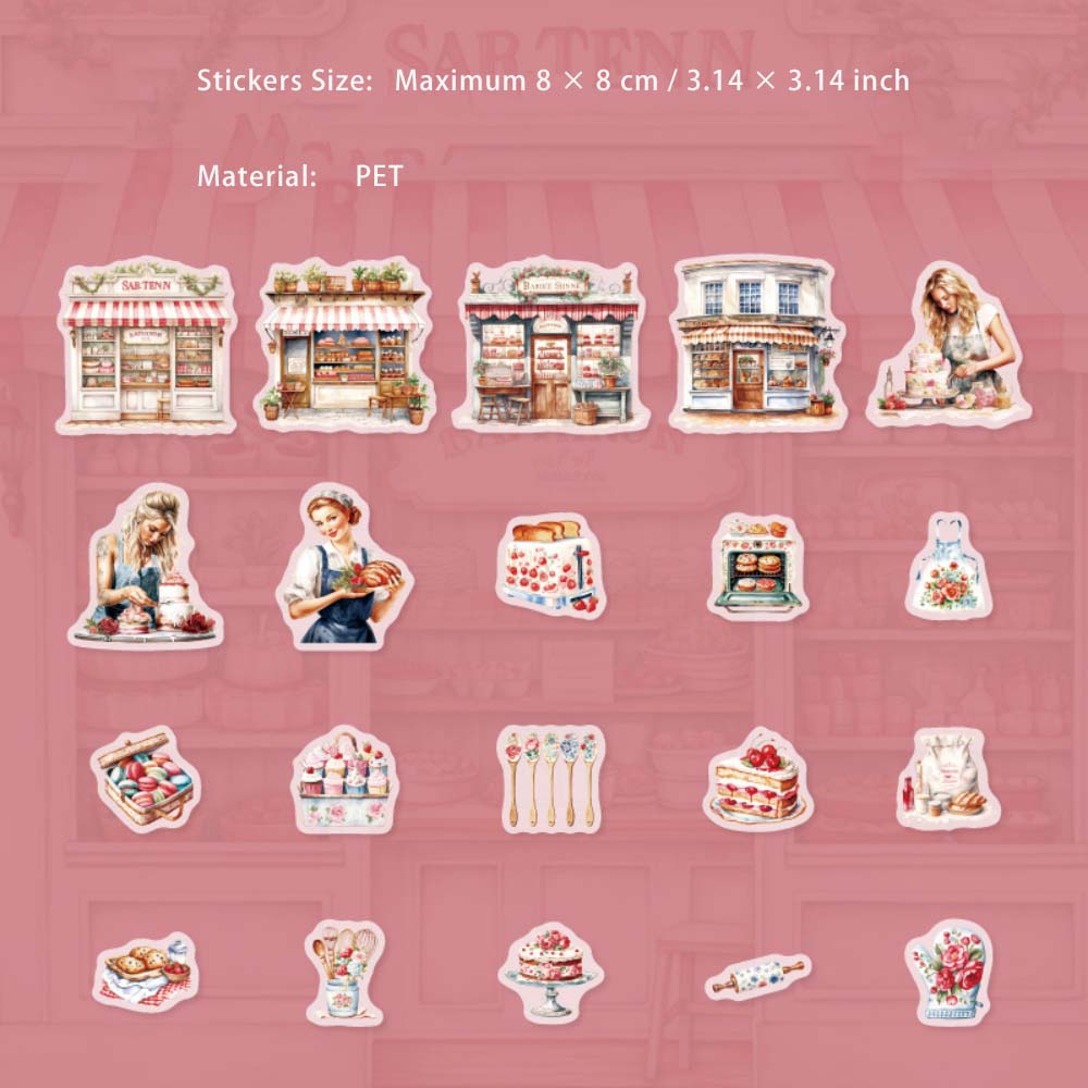 20 Pcs Baking Kitchen PET Stickers HBCF