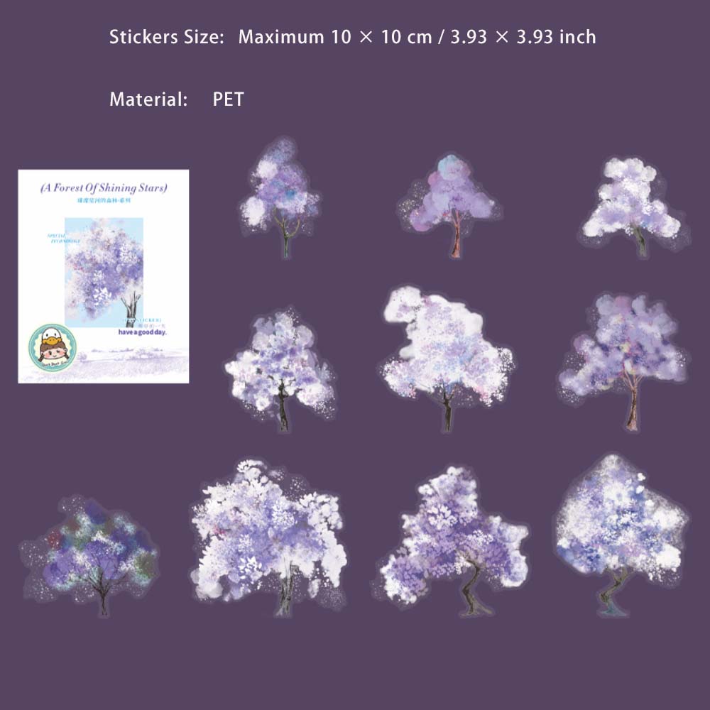 10 Pcs Fantasy Tree PET Stickers CCXHSL