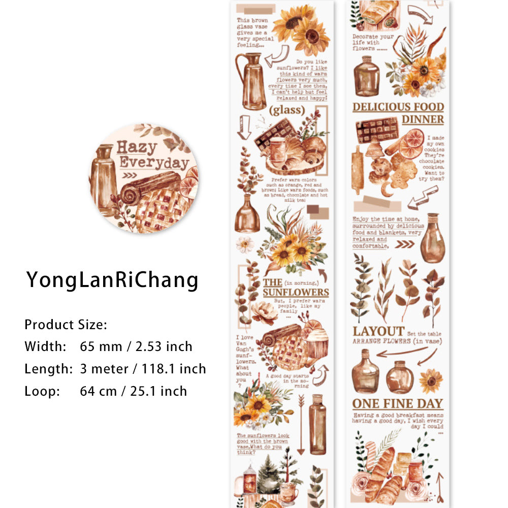 1 Roll Coffee Theme PET Stickers MLRC