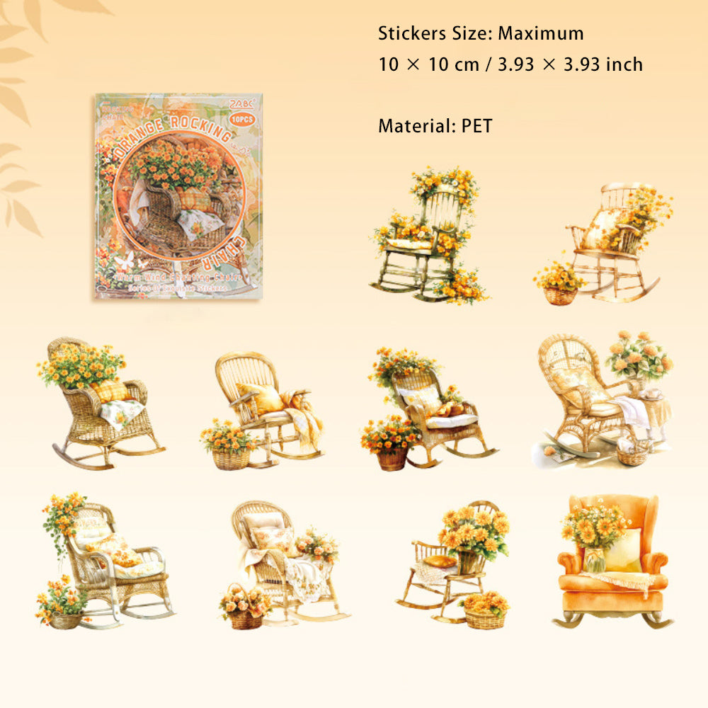 10 Pcs Garden Chair PET Stickers NFYY