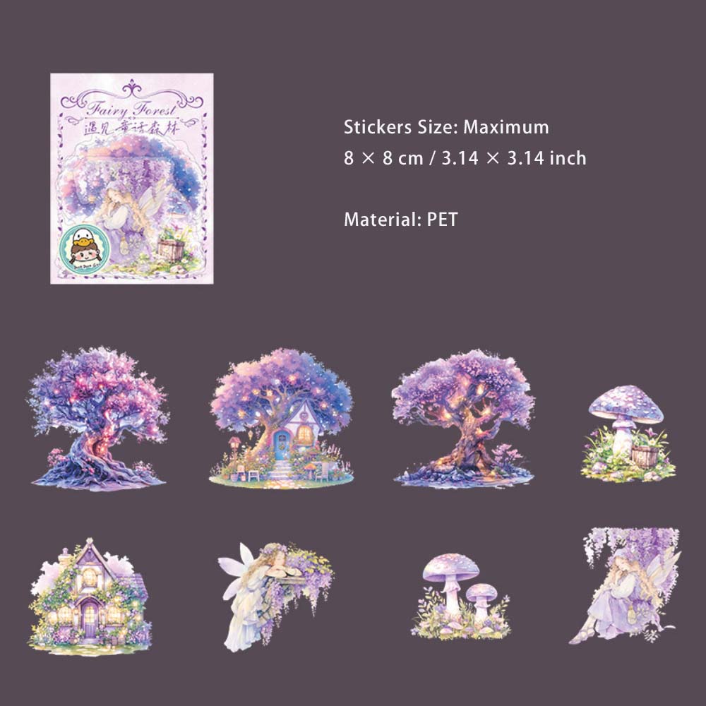 16 Pcs Fairy Forest PET Stickers YJTHSL