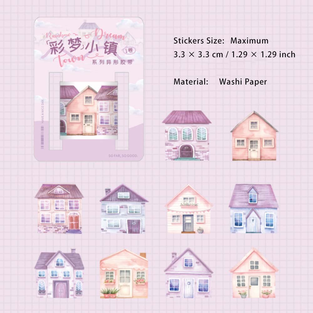 50 Pcs House Town Washi Stickers CMXZ