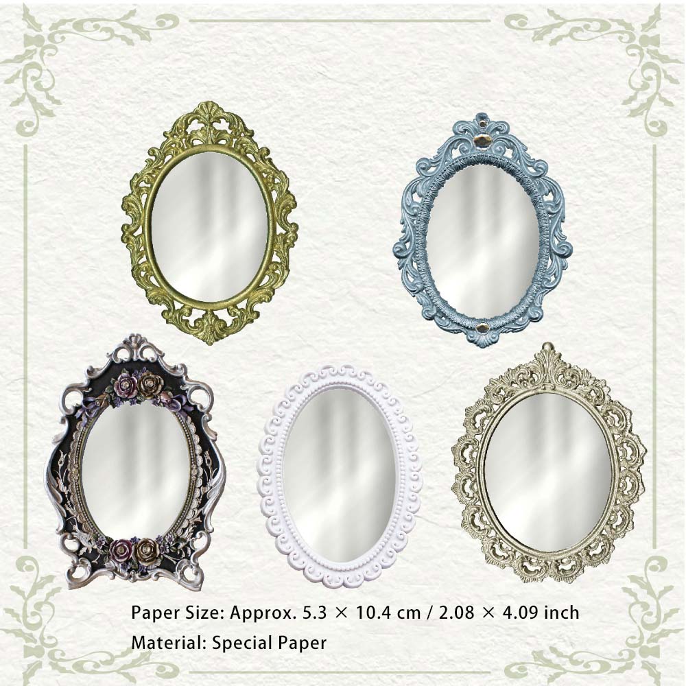 10 Pcs Vintage Mirror Scrapbook Paper MJXL