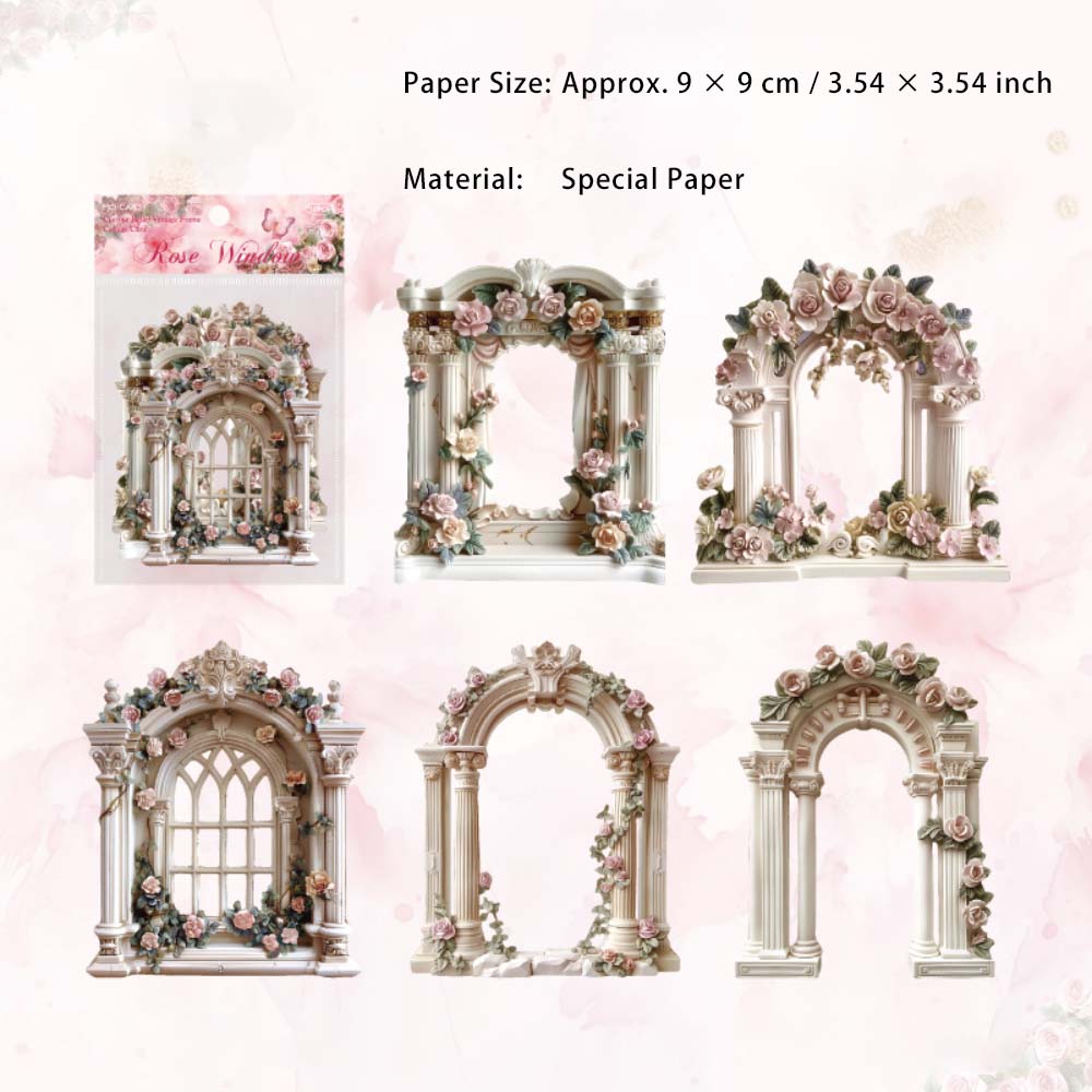 10 Pcs Vintage Door Windows Scrapbook Paper HJLM