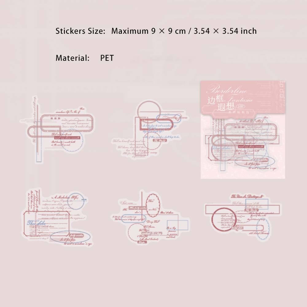 10 Pcs PET Collage Stickers BKXX