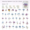 50 Pcs Botanical Flower PET Stickers GHSC