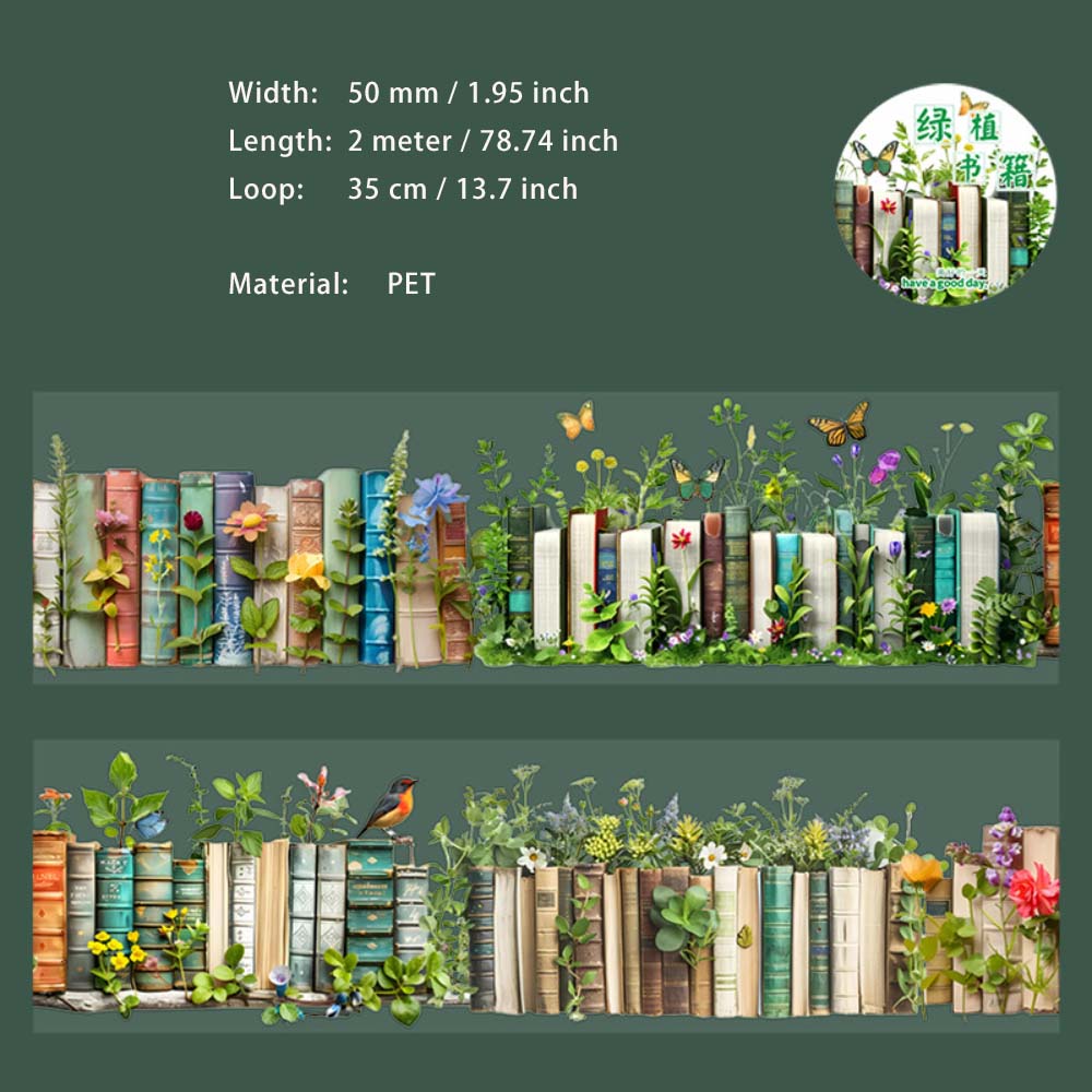 1 Roll Bookshelf Reading Theme PET Tape SHAY