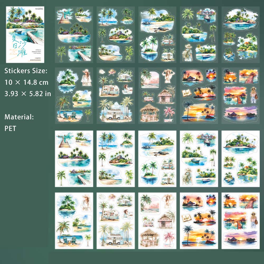 20 Sheets Wild Landscape PET Stickers TYSJ