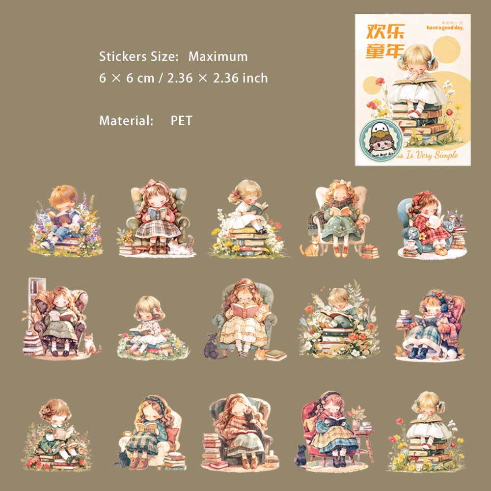 15 Pcs Childhood PET Stickers HLTN