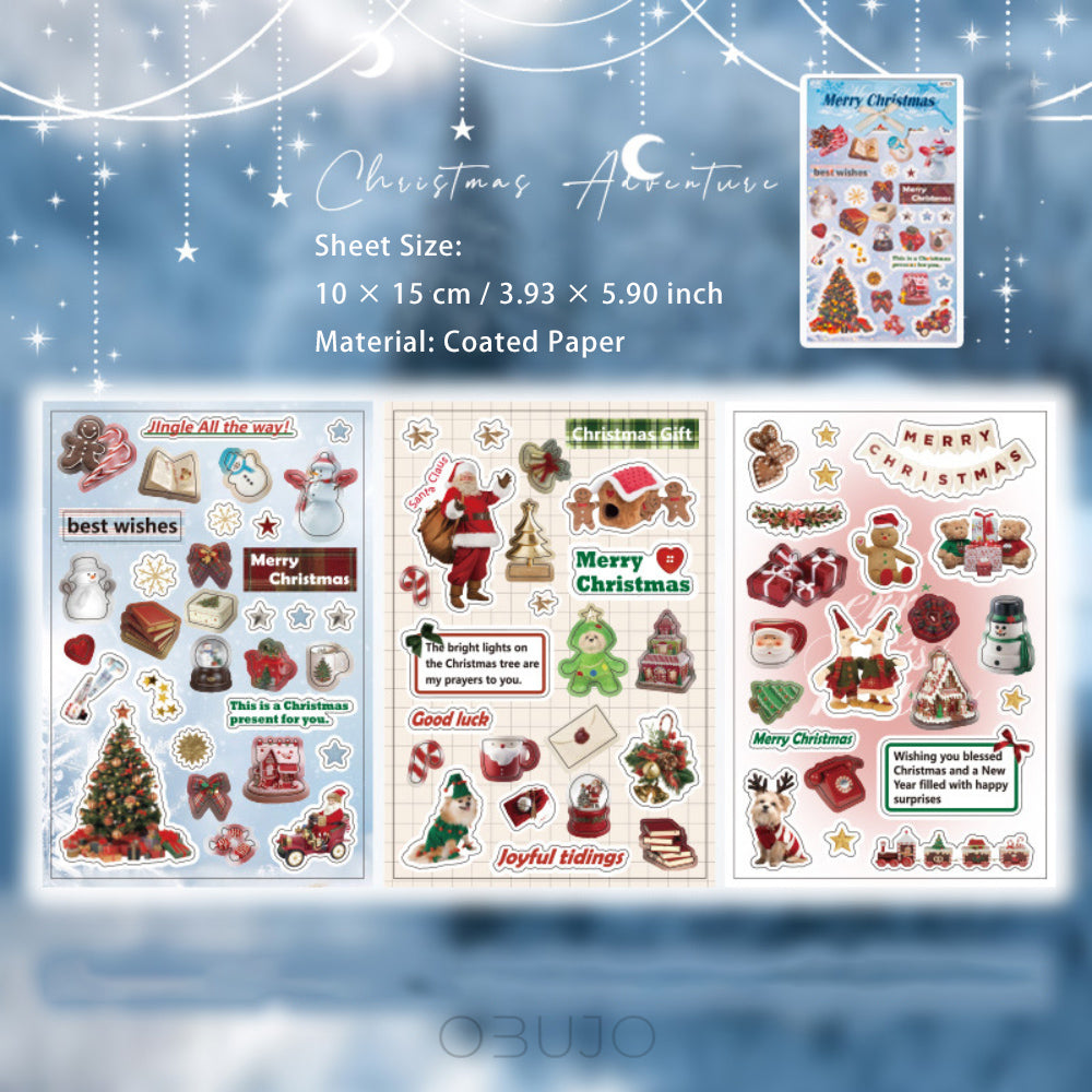 6 Sheets Christmas Stickres Book SDQY