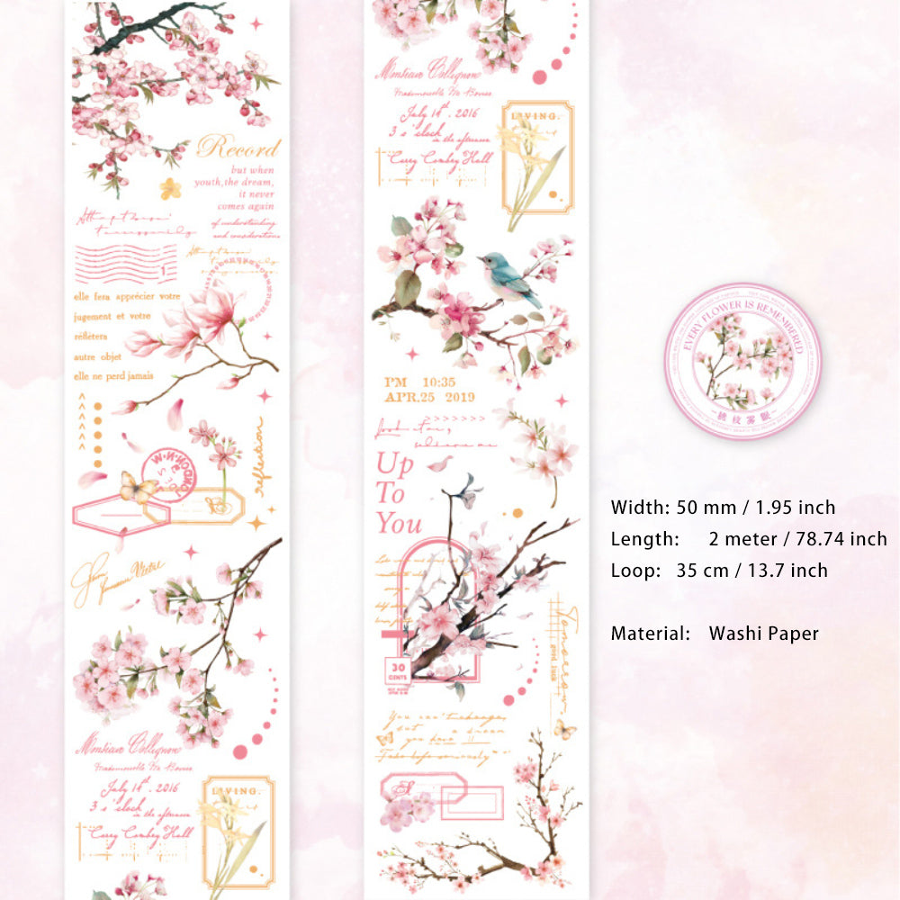 1 Roll Branches and Leaves Washi Tape NZFX