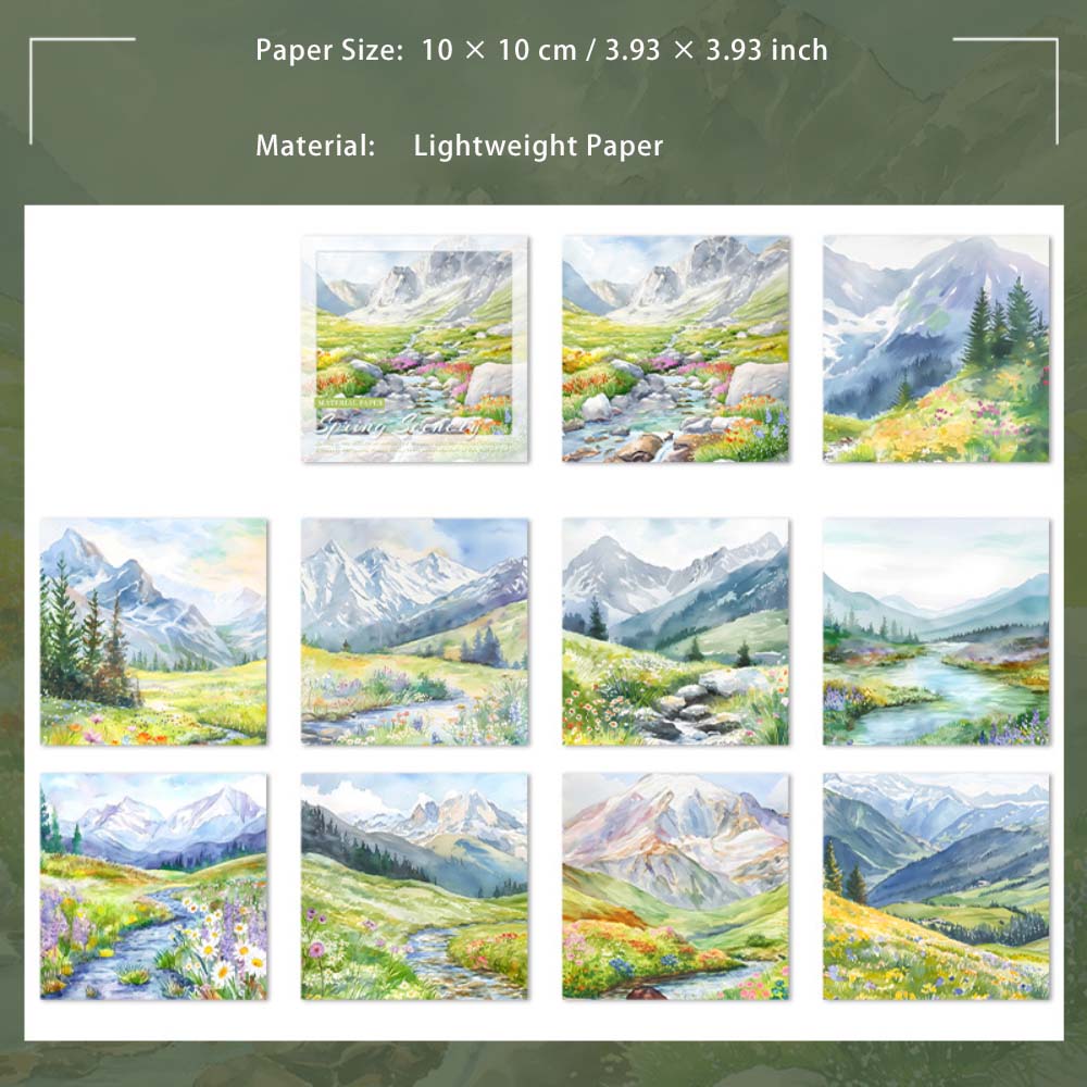 30 Sheets Spring Oil Painting Scrapbook Paper CTJS