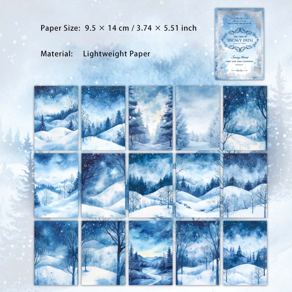 30 Pcs Snow Theme Scrapbook Paper XJXJ