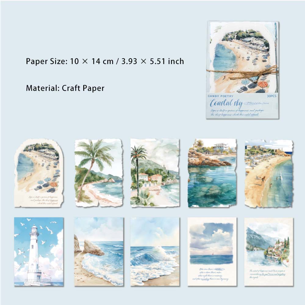 30 Sheets Travel Landscape Scrapbook Paper LXBJ