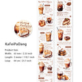 1 Roll Coffee Theme PET Stickers MLRC
