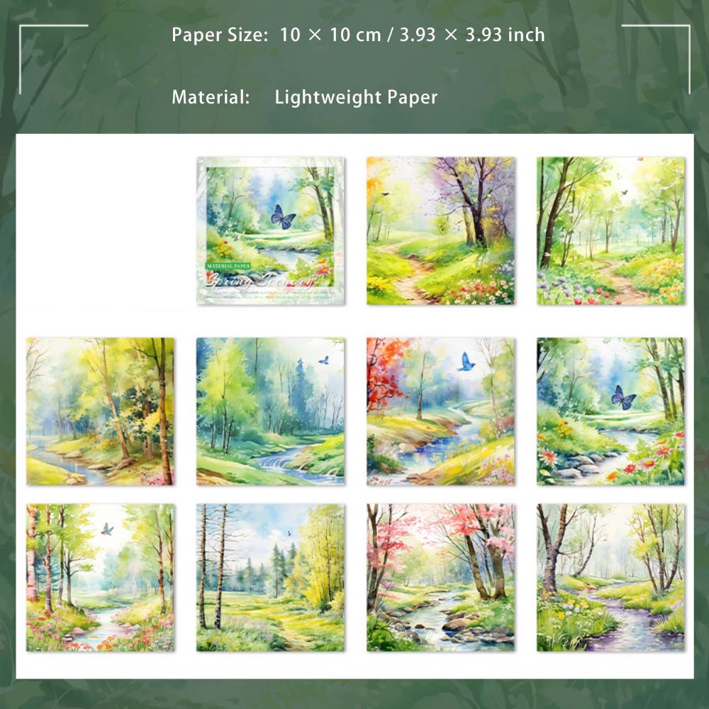 30 Sheets Spring Oil Painting Scrapbook Paper CTJS