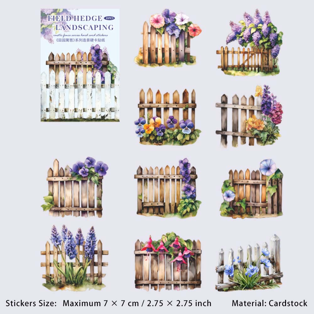 10 Pcs Garden Fence PET Stickers TYLB