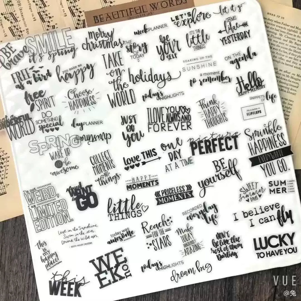 English motivational quote self-adhesive vellum scrapbook stickers 1