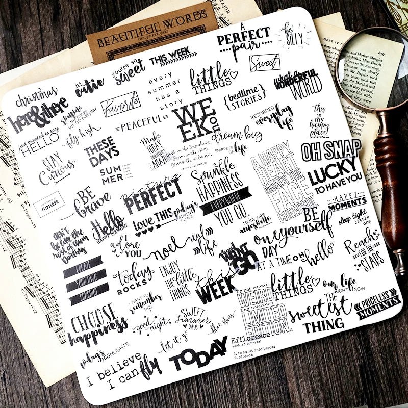 English motivational quote self-adhesive vellum scrapbook stickers 4