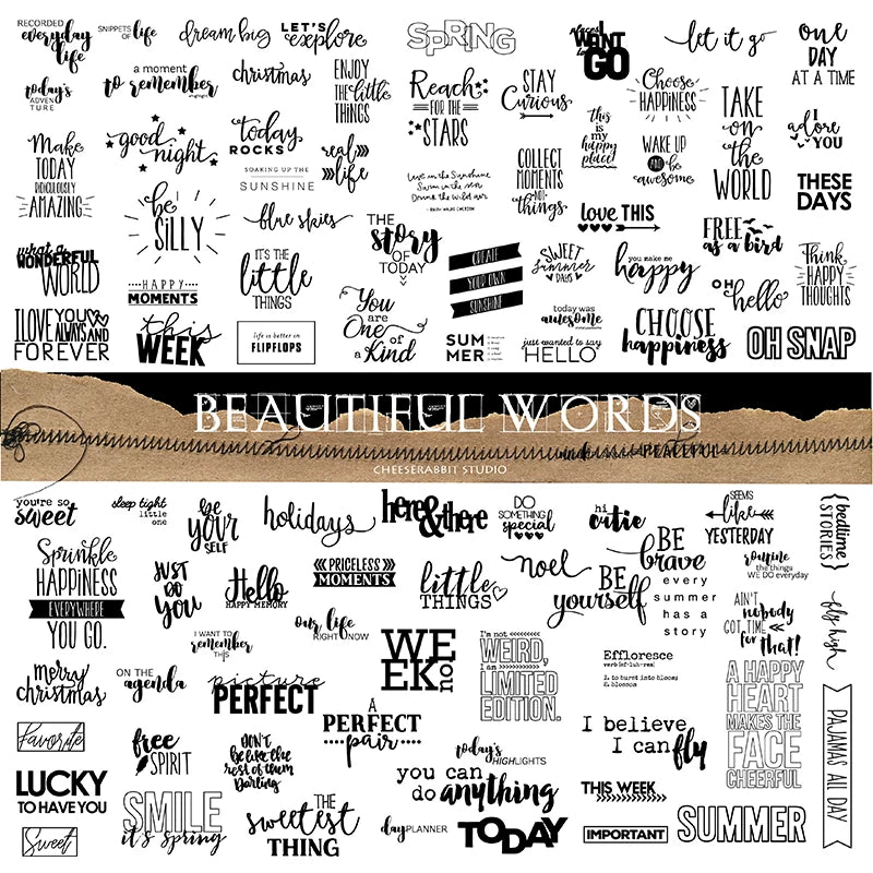 English motivational quote self-adhesive vellum scrapbook stickers 5