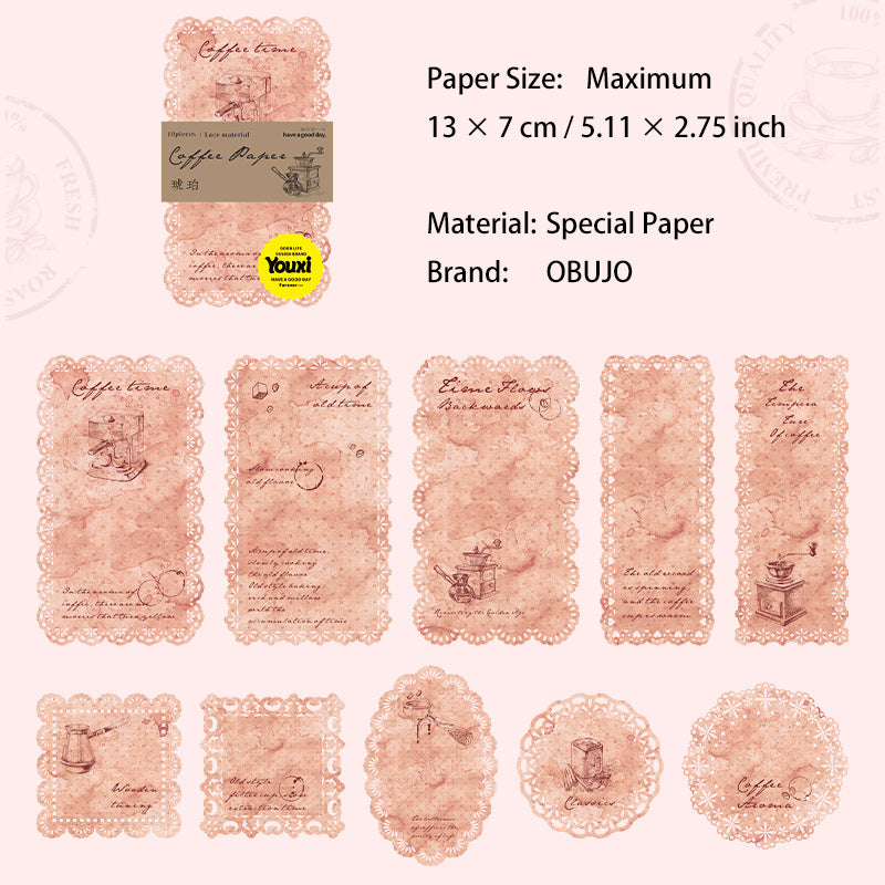 10 Pcs Lace Edged Scrapbook Paper ZKXJY