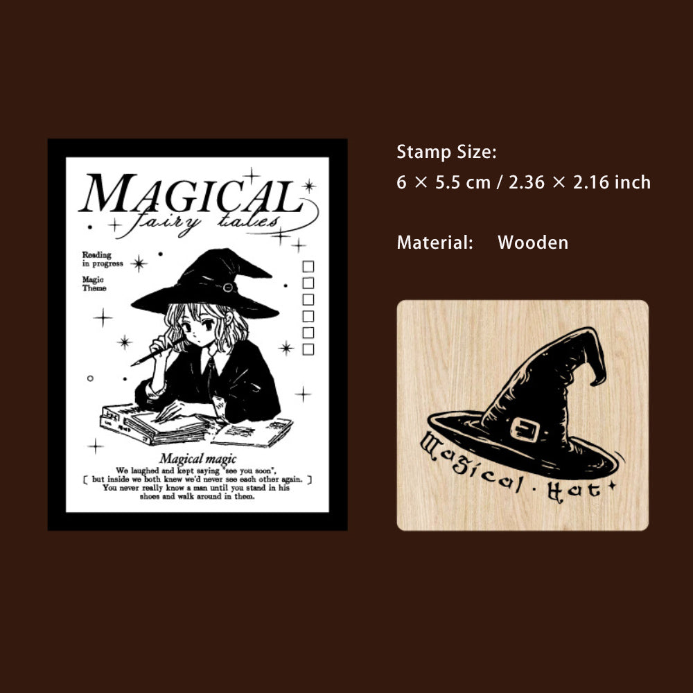 1 Pc Magic Theme Wooden Stamp MFTH