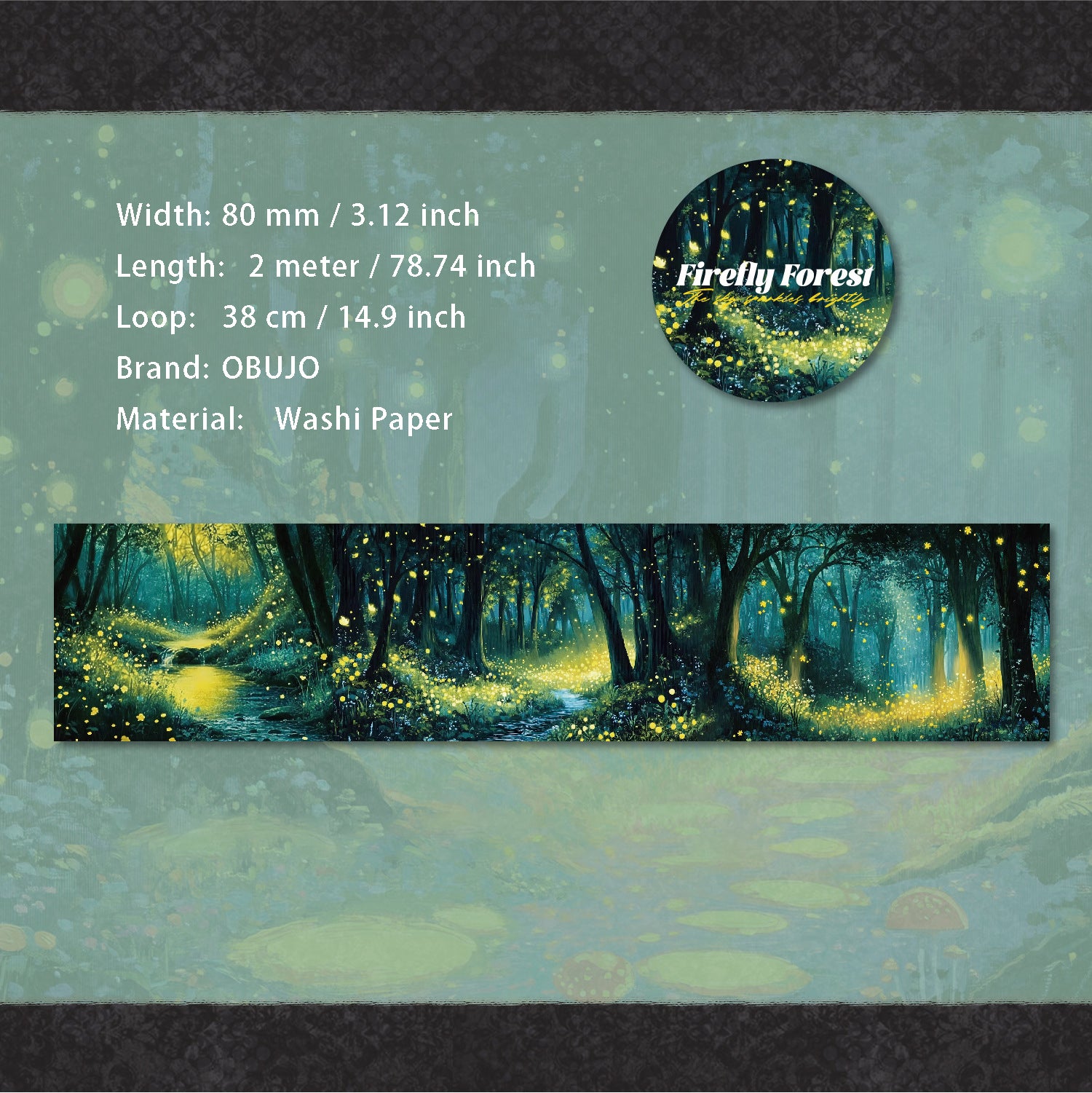 1 Roll Fantasy Forest Washi Tape YZSXL