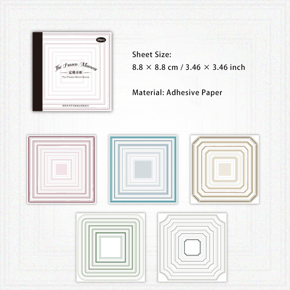 20 Sheets Geometric Patterns Stickers Book KKSJ