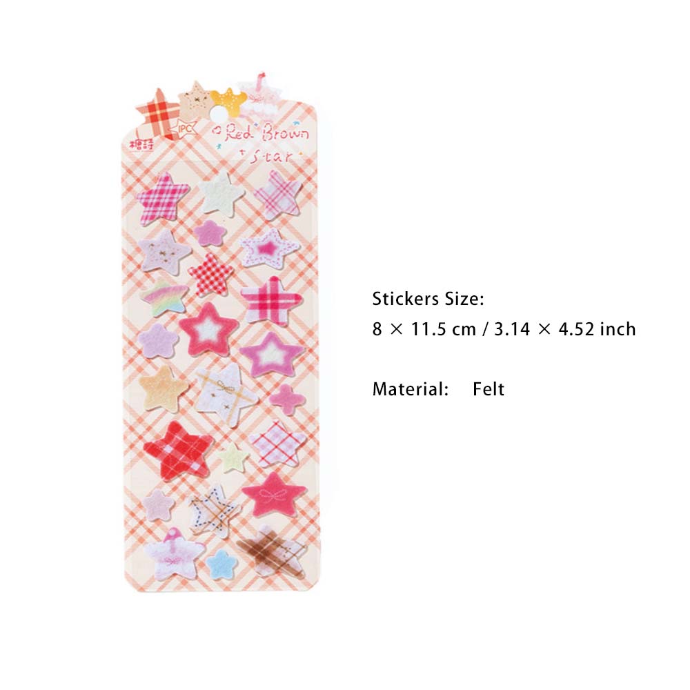1 Sheet Fabric Star Stickers ZDXX