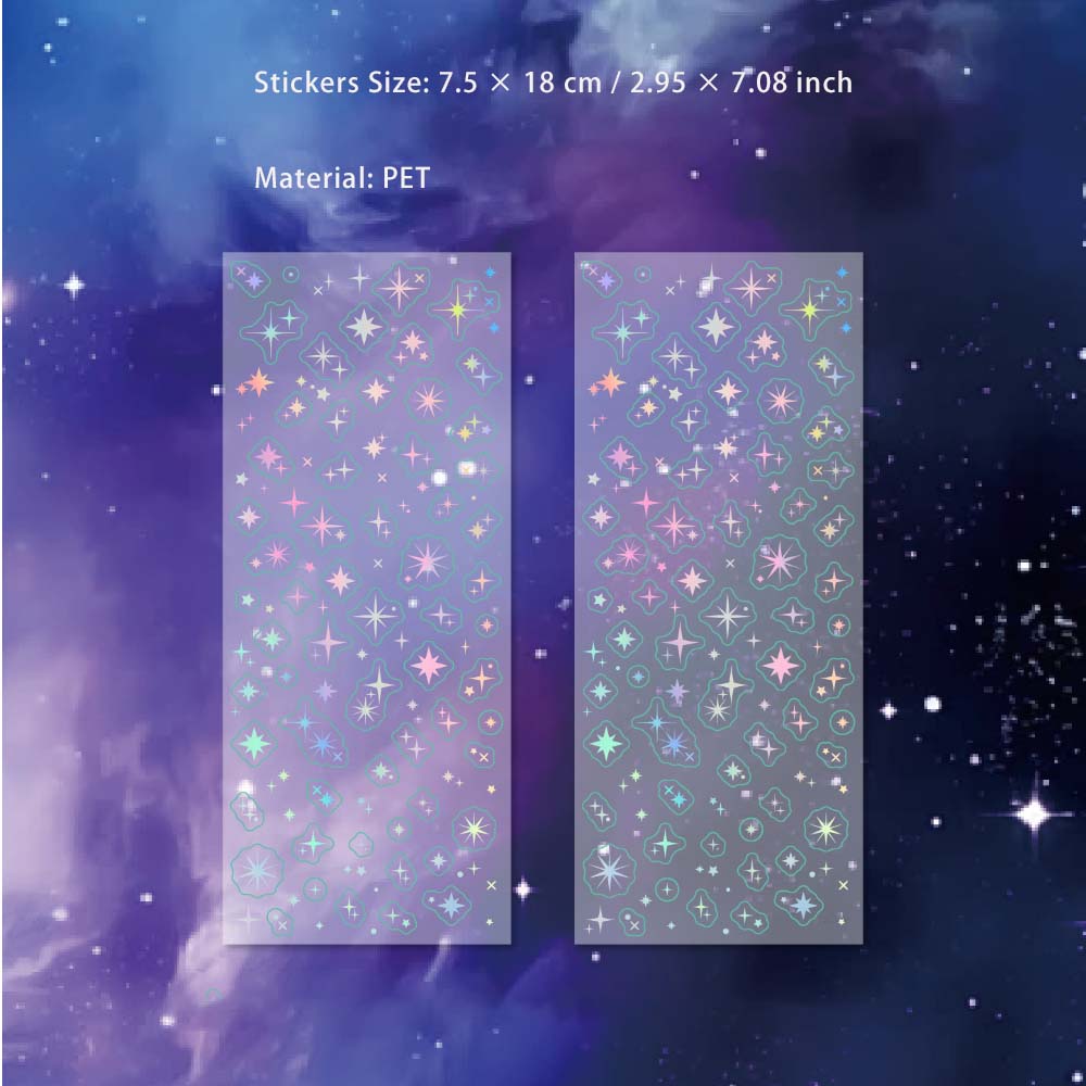 2 Sheets Glitter Cute Stickers XHXL