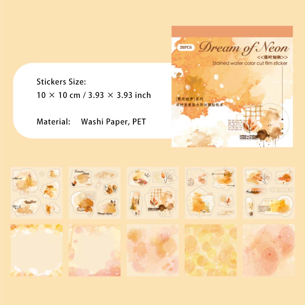 20 Sheets Color Blending Theme Stickers Book NGHM