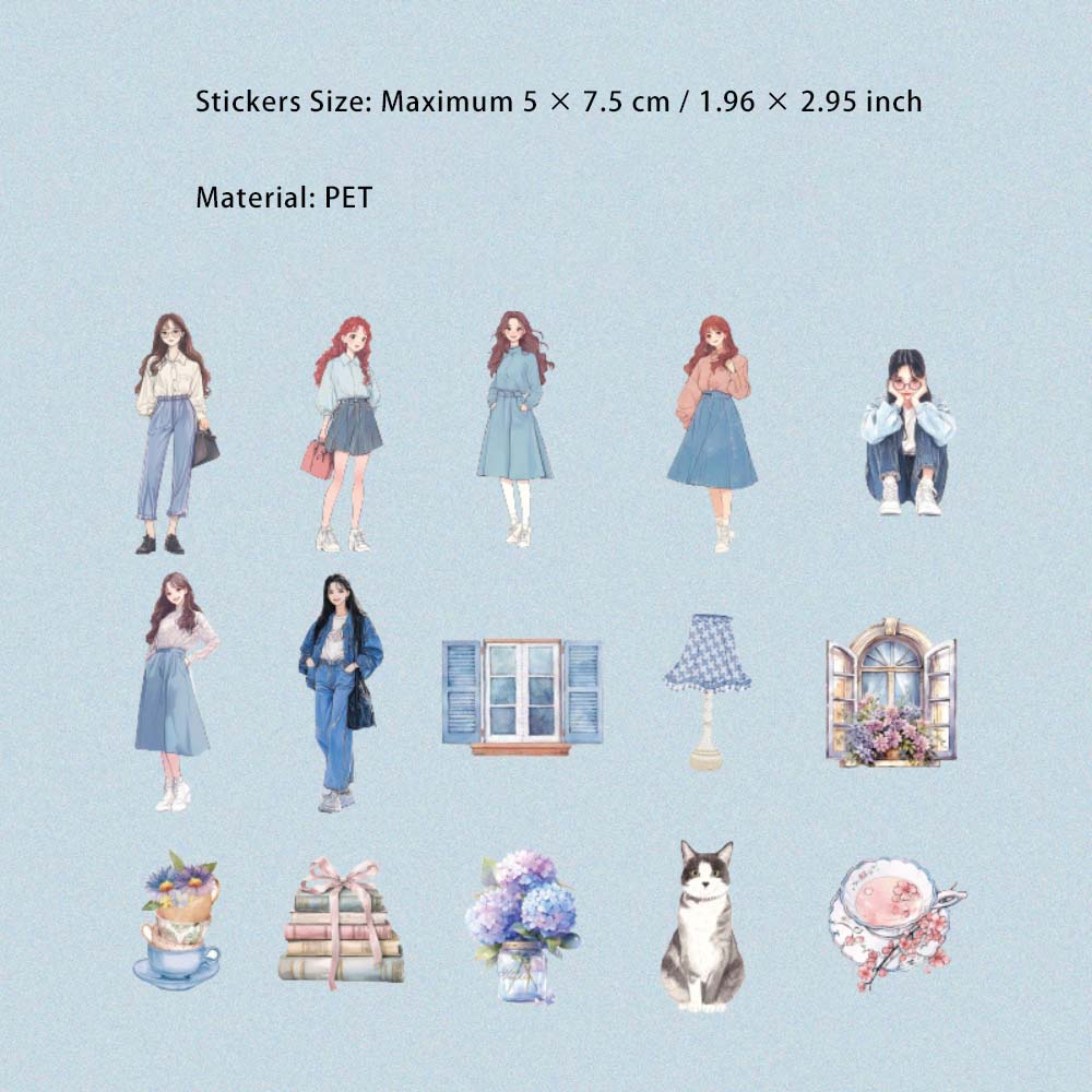 30 Pcs Girl Lifestyle PET Stickers CRLX