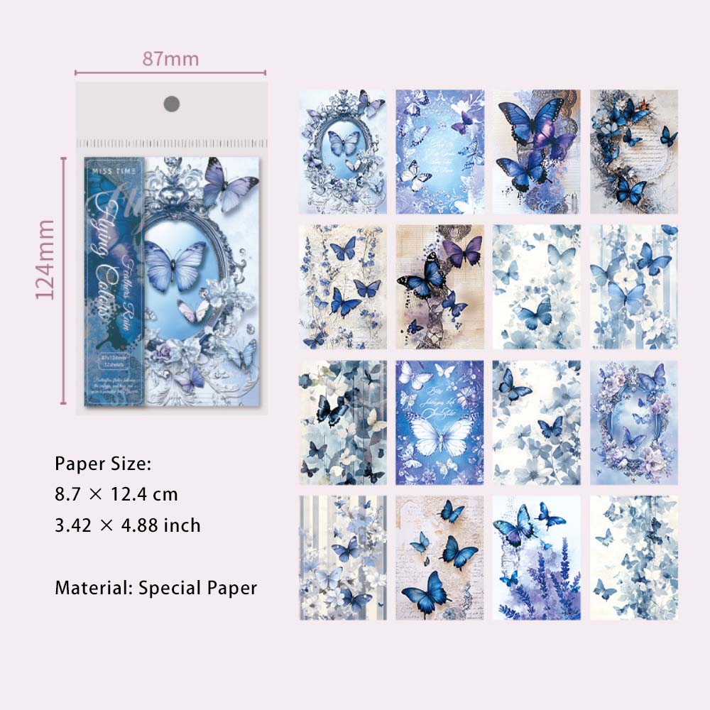 32 Sheets Butterfly Themed Scrapbook Paper PQSC