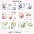 12 Sheets Girl Flower PET and Washi Stickers DFCRQ