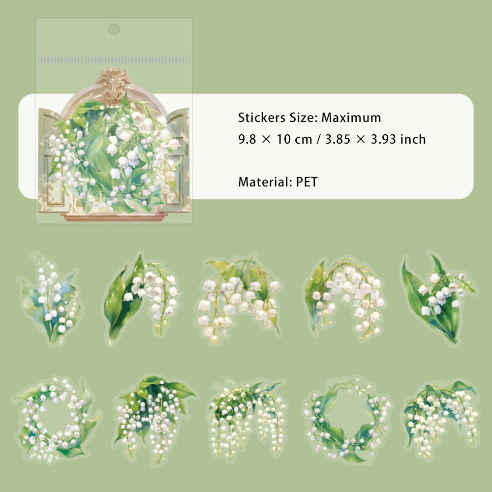 20 Pcs PET Flower Stickers XSHF