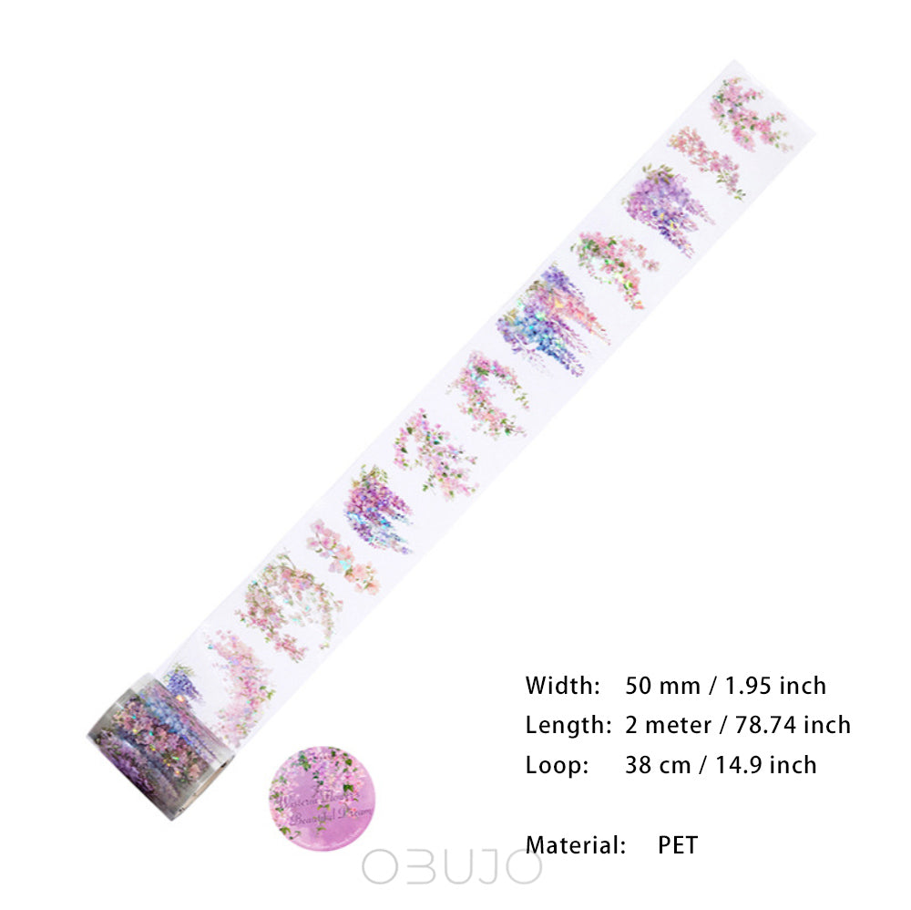 1 Roll Holographic Glitter PET Flower Tape SYHZ