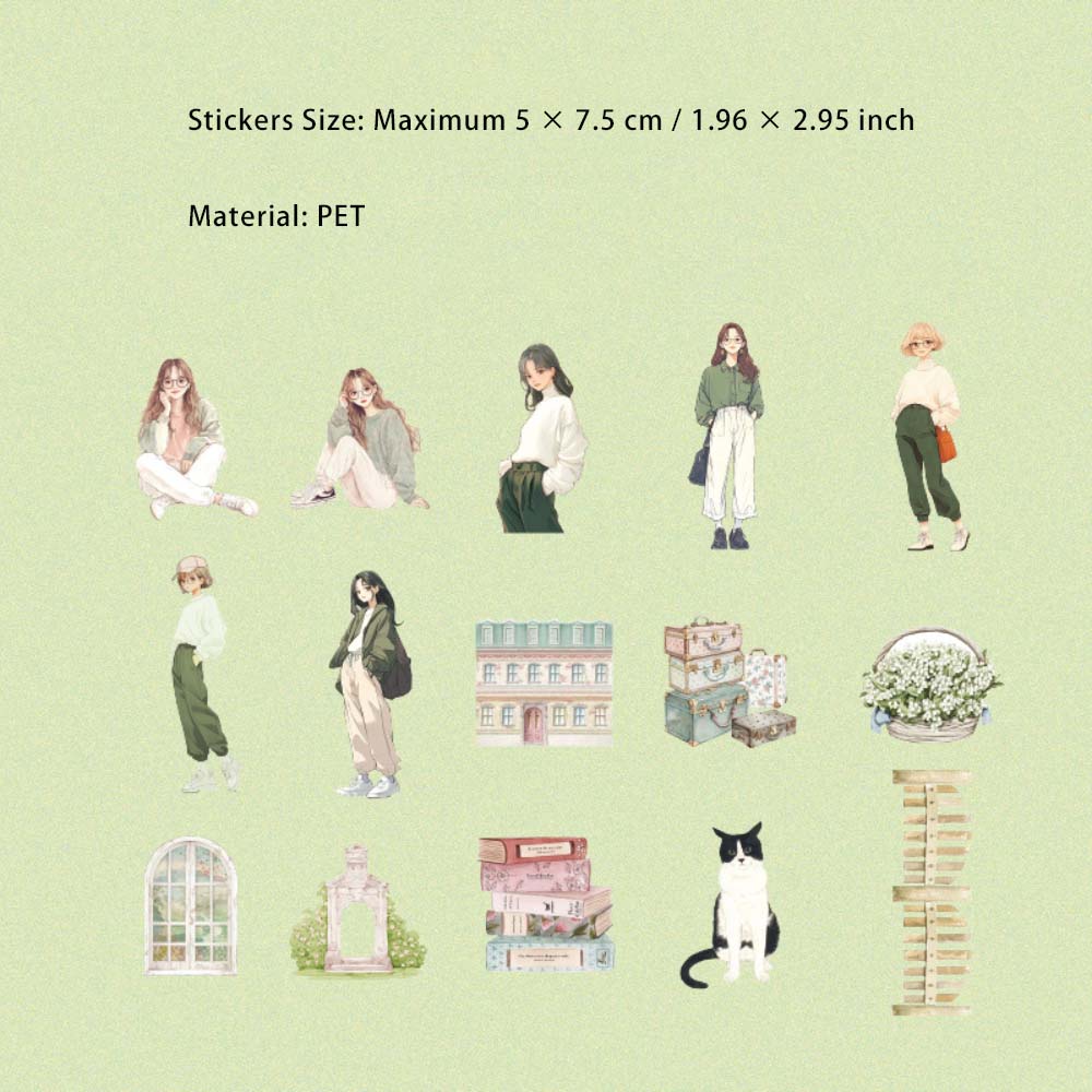 30 Pcs Girl Lifestyle PET Stickers CRLX