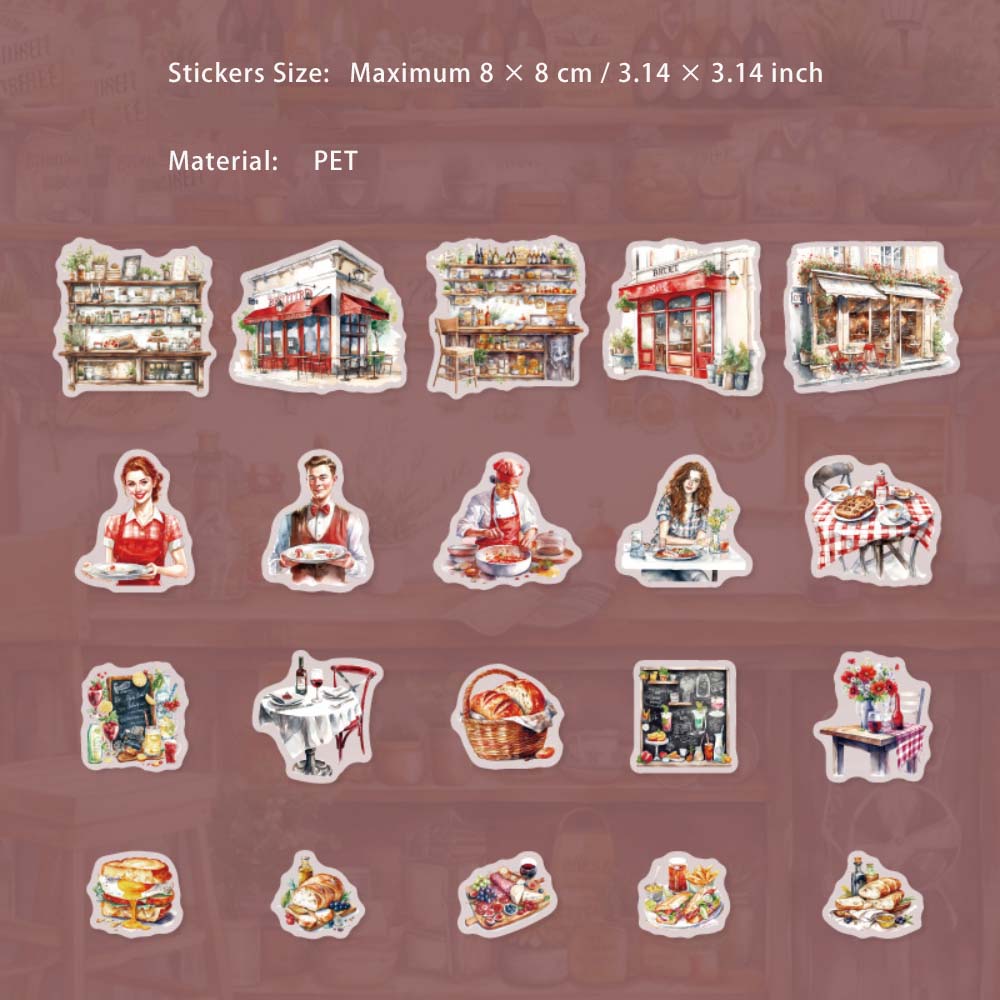 20 Pcs Baking Kitchen PET Stickers HBCF