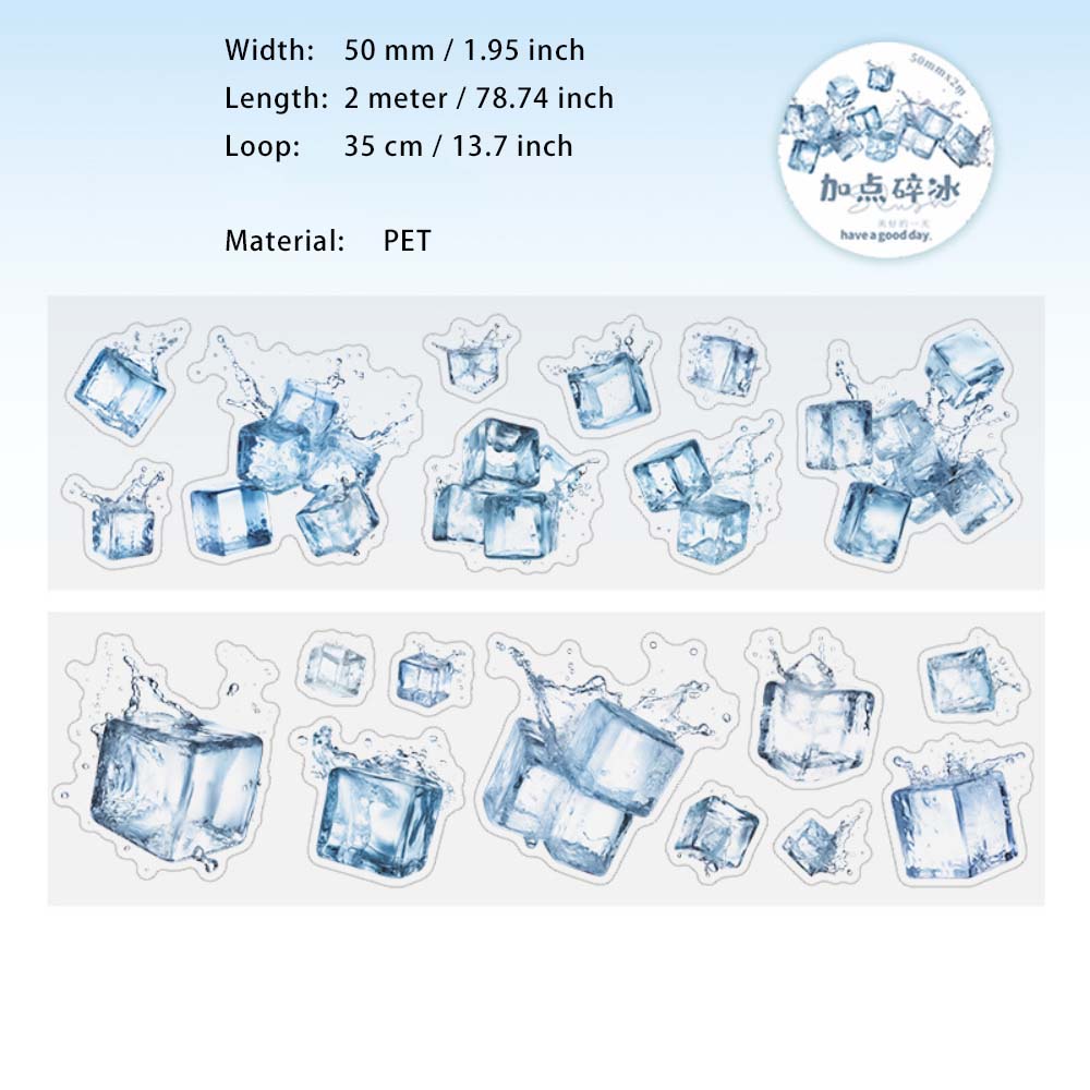 1 Roll Ice Cube PET Stickers Tape JDSB