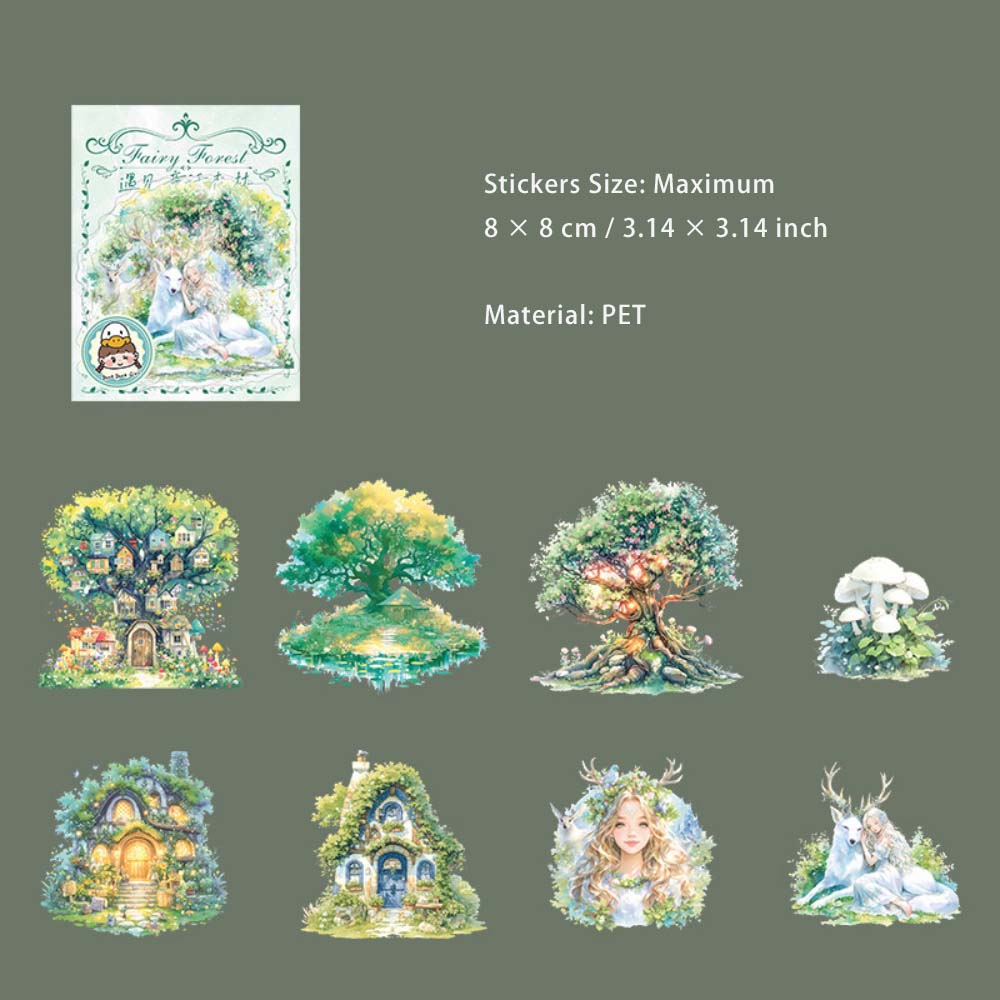 16 Pcs Fairy Forest PET Stickers YJTHSL