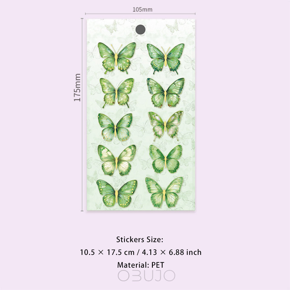 10 Pcs Glitter Butterfly Stickers MDHJ