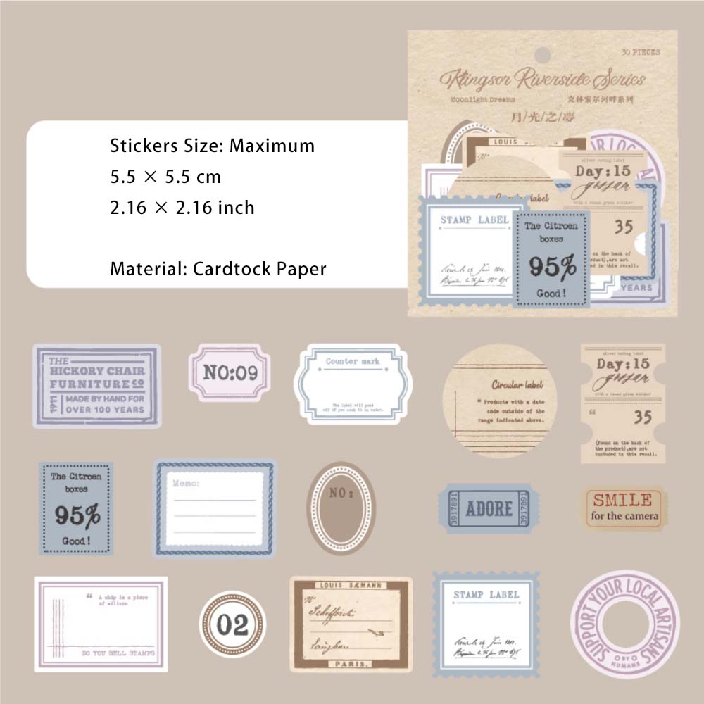 30 Pcs Label Cardstock Stickers KLSEHP