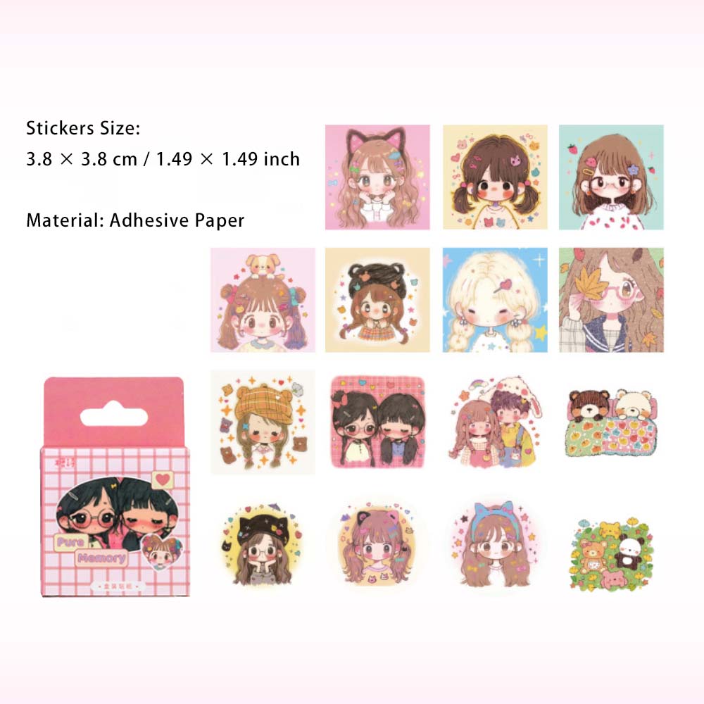 30 Pcs Cartoon Girl Stickers MJGBQ