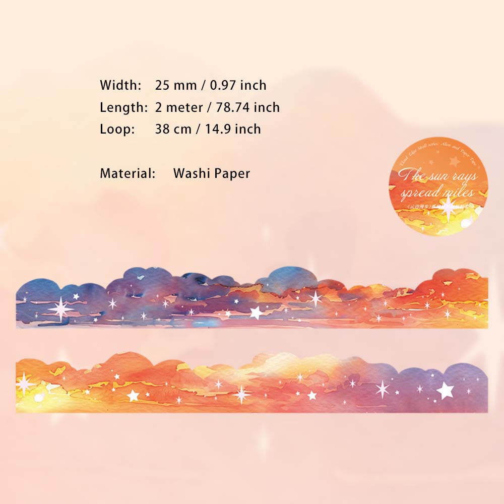 1 Roll Sunset Cloud Washi Stickers YBMB