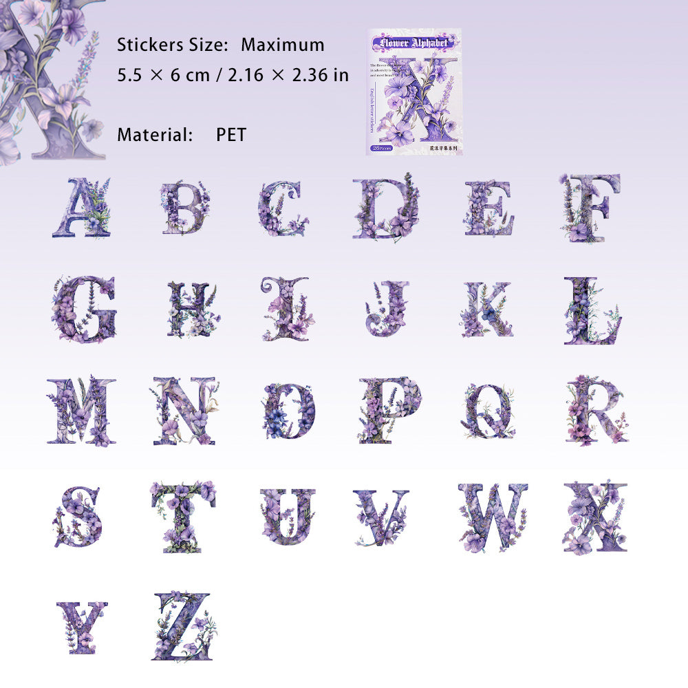 26 Pcs Alphabet Letter PET Stickers HYZJ