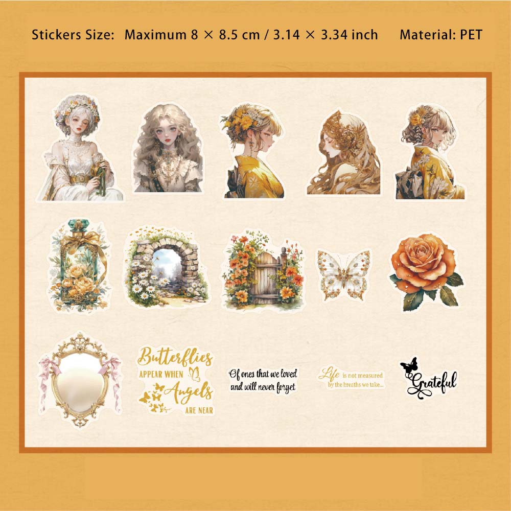 15 Pcs Fairy Girl PET Stickers SGXL