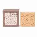 Floral collection wooden rubber stamp with retail box on white background
