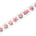 Romantic Watercolor Botanical Wreath Die-Cut PET Tape- Pink Rose